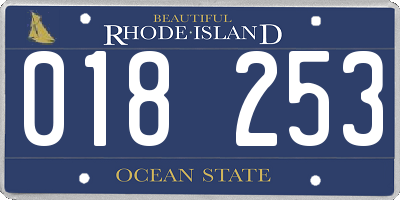 RI license plate 018253