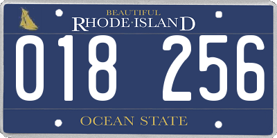 RI license plate 018256