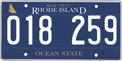 RI license plate 018259