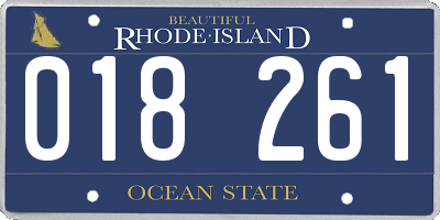 RI license plate 018261