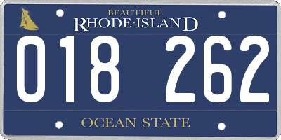 RI license plate 018262