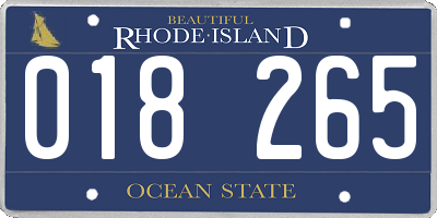 RI license plate 018265