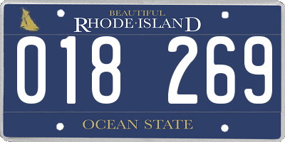 RI license plate 018269