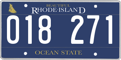 RI license plate 018271