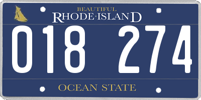 RI license plate 018274