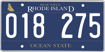 RI license plate 018275