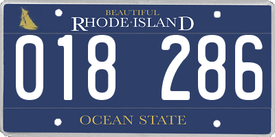 RI license plate 018286