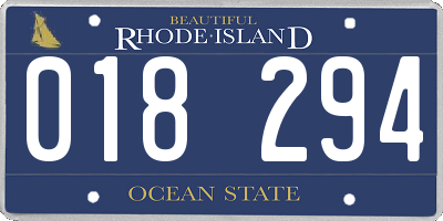 RI license plate 018294