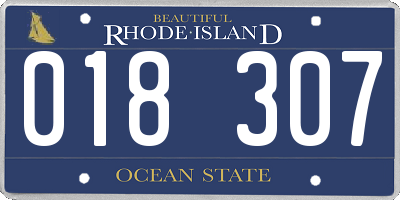 RI license plate 018307