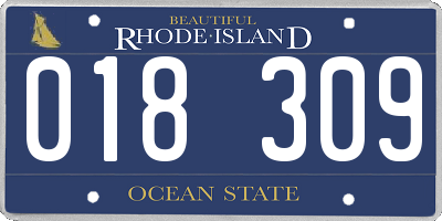 RI license plate 018309