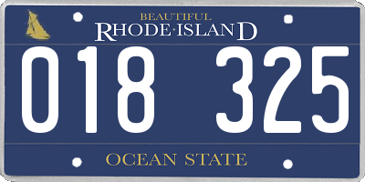 RI license plate 018325