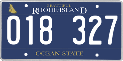 RI license plate 018327
