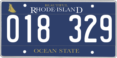 RI license plate 018329