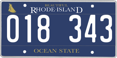 RI license plate 018343