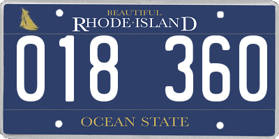 RI license plate 018360