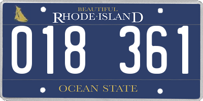RI license plate 018361