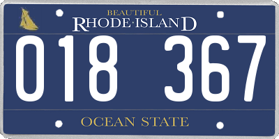 RI license plate 018367