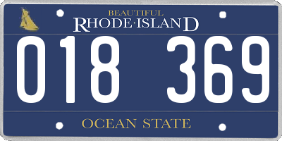 RI license plate 018369