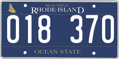 RI license plate 018370