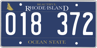 RI license plate 018372