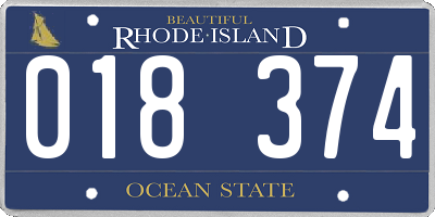 RI license plate 018374