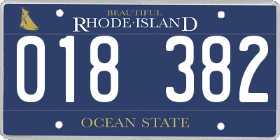 RI license plate 018382