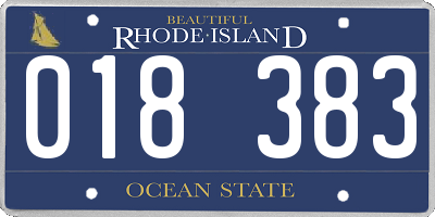 RI license plate 018383