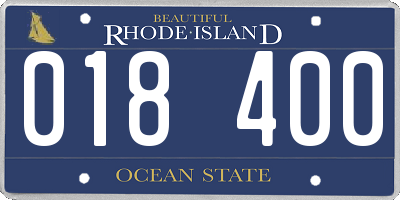 RI license plate 018400