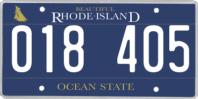 RI license plate 018405