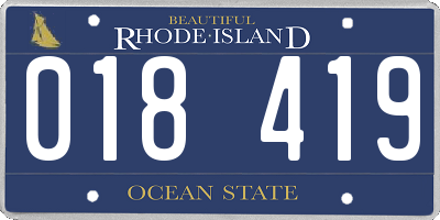 RI license plate 018419