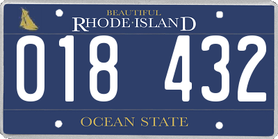 RI license plate 018432