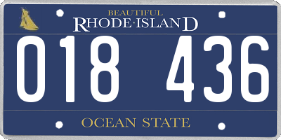 RI license plate 018436