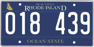 RI license plate 018439