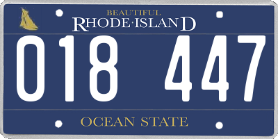 RI license plate 018447