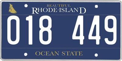 RI license plate 018449