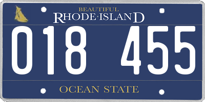 RI license plate 018455