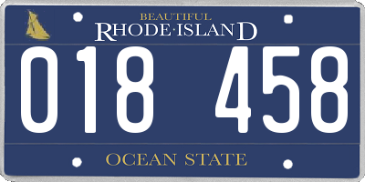 RI license plate 018458