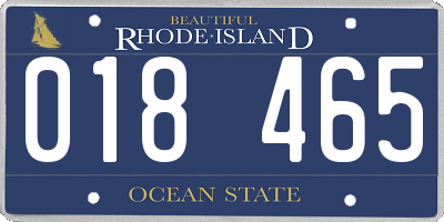 RI license plate 018465