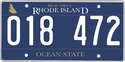 RI license plate 018472