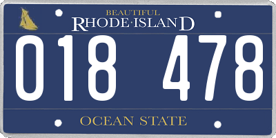 RI license plate 018478