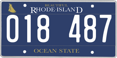 RI license plate 018487
