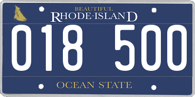 RI license plate 018500