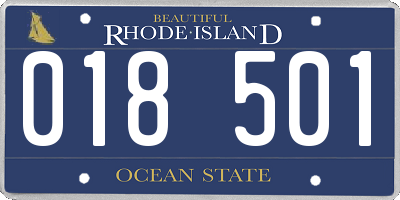 RI license plate 018501