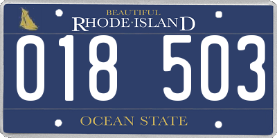 RI license plate 018503