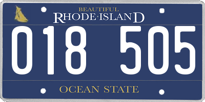 RI license plate 018505