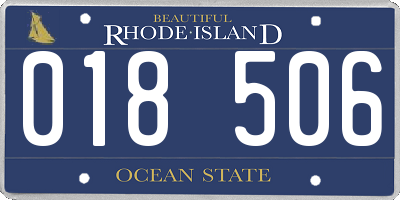 RI license plate 018506