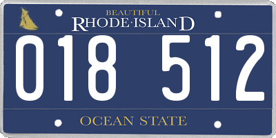 RI license plate 018512