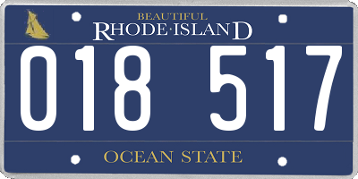 RI license plate 018517