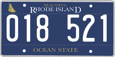 RI license plate 018521