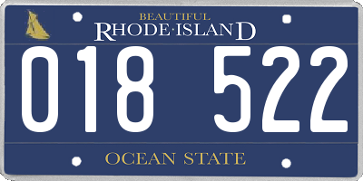 RI license plate 018522